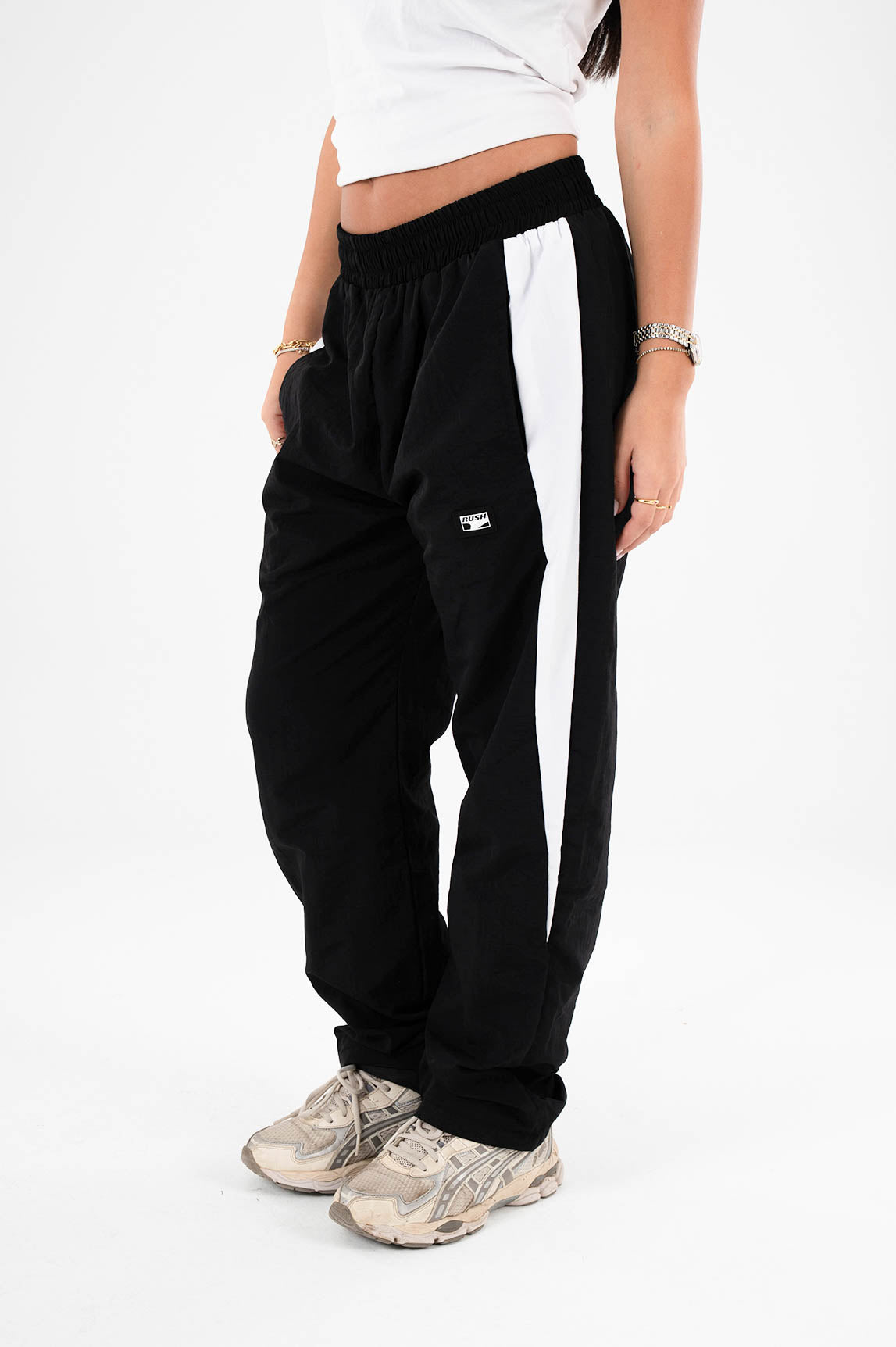 Unisex Black Woven Pants